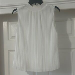 Calvin Klein White Pleated Blouse